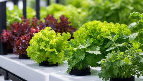 Laitues et aromatiques cultivées ensemble