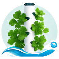Coriandre cultivé en tour hydroponique