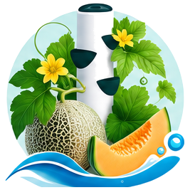 Melon cultivé en tour hydroponique