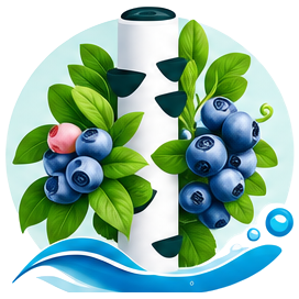 Myrtille cultivé en tour hydroponique