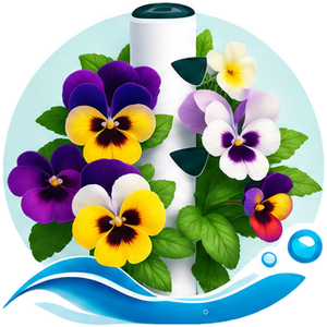 Pensée / viola cultivé en tour hydroponique