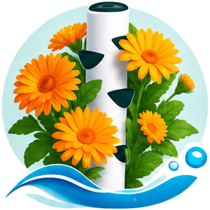 Souci (calendula) cultivé en tour hydroponique