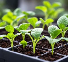 Jeunes plants au stade des premières feuilles