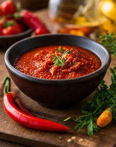 Bol de sauce pimentée