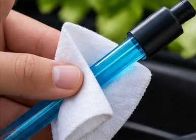 Sonde pH tamponnée avec un chiffon doux