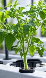 Plant de tomate vigoureux en hydroponie